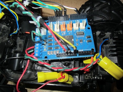 The circuit driving the RC motors.